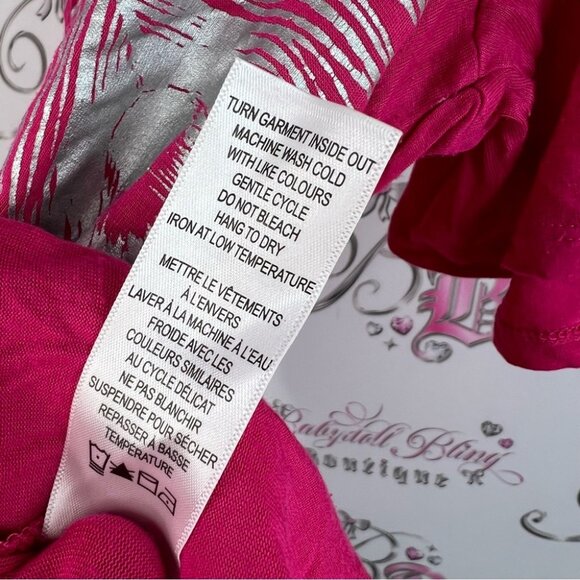 Ricki's tshirt top cold shoulder open pink Fuchsia Feather 🪶 Print Tunic - Picture 9 of 10